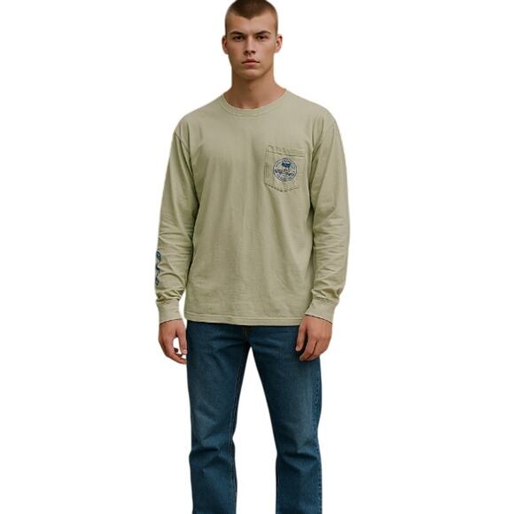 Salt Life Live Salty Skull & Rod Graphic Long Sleeve T-Shirt - Picture 1 of 7